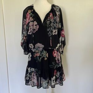 Yumi Kim pink purple rose floral mini dress